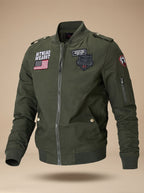Sebastian | Men's Military Patch Zip-Up Bomber Jacket