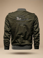 Caleb | Men's Military-Patch Zip-Up Bomber Jacket