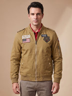 Sebastian | Men's Military Patch Zip-Up Bomber Jacket