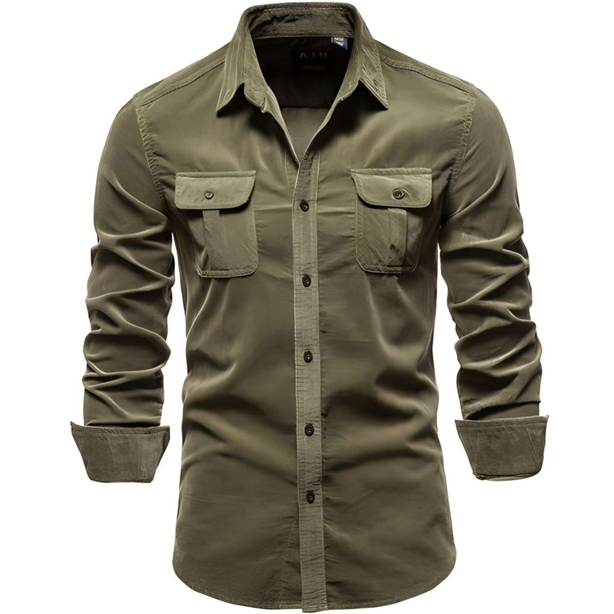Oliver | Men's Military-Style Dual-Pocket Long Sleeve Shirt