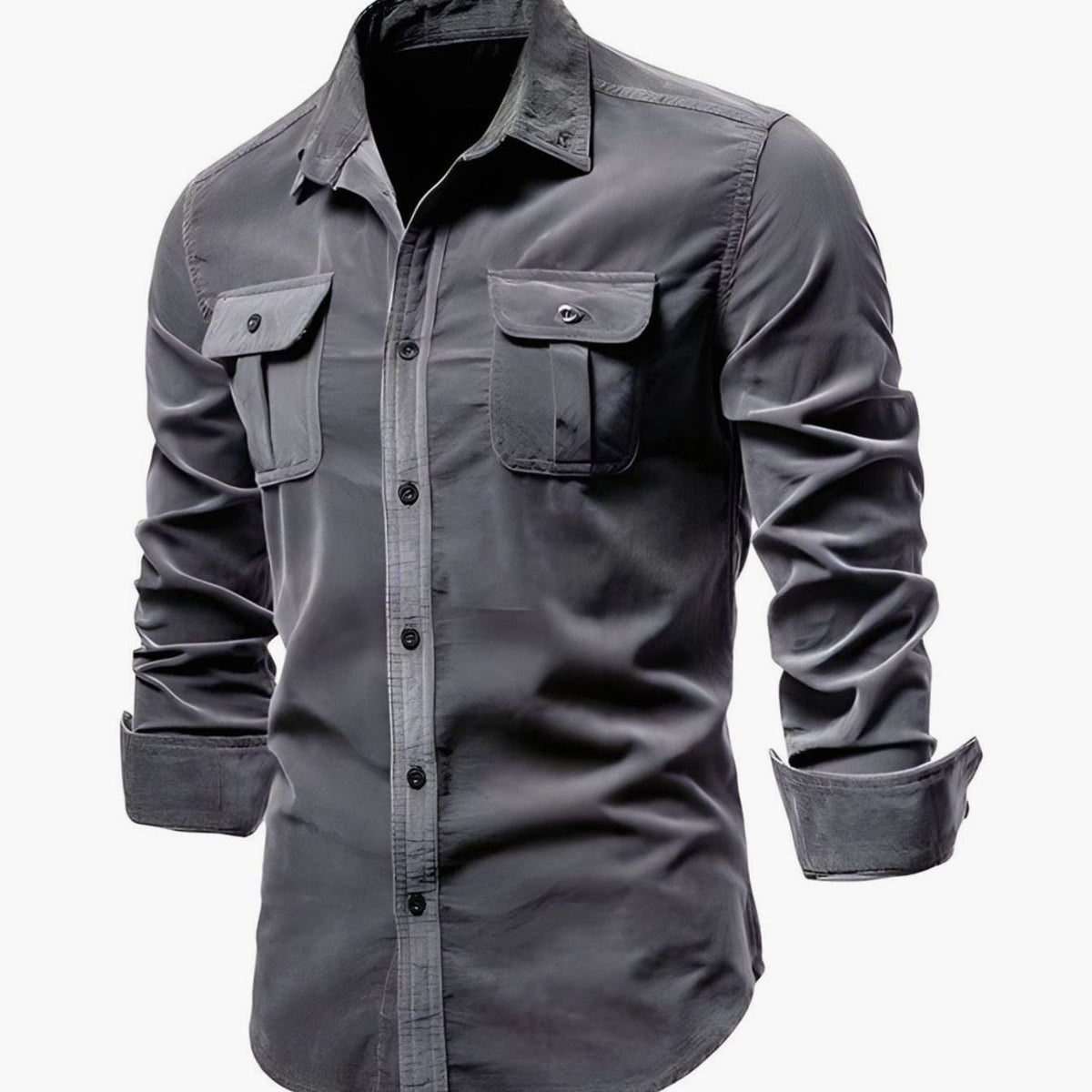 Oliver | Men's Military-Style Dual-Pocket Long Sleeve Shirt