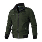 Elijah | Men's Military-Style Zip-Up Bomber Jacket Ribbed Cuff