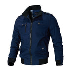 Elijah | Men's Military-Style Zip-Up Bomber Jacket Ribbed Cuff