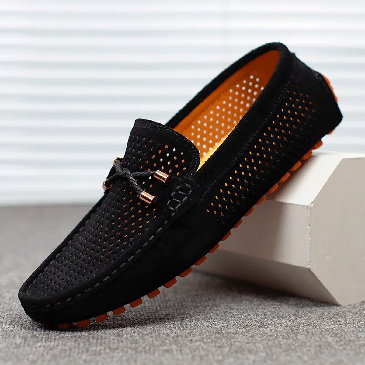 Sebastian | Men's Perforated Suede Slip-On Driving Loafers