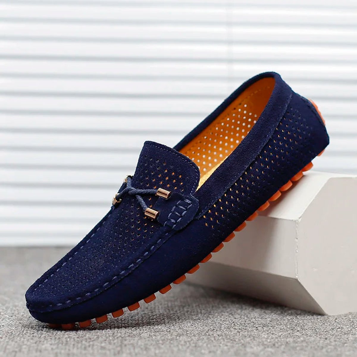 Sebastian | Men's Perforated Suede Slip-On Driving Loafers