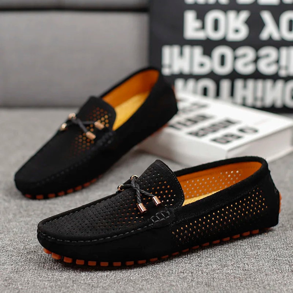 Sebastian | Men's Perforated Suede Slip-On Driving Loafers