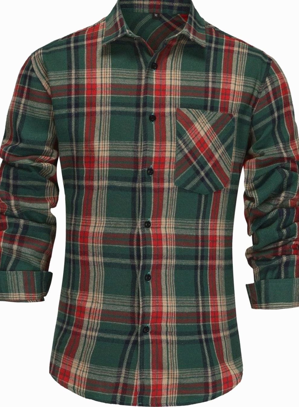 James | Men's Plaid Flannel Long-Sleeve Button-Up Shirt