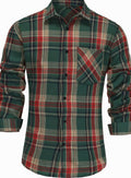 James | Men's Plaid Flannel Long-Sleeve Button-Up Shirt