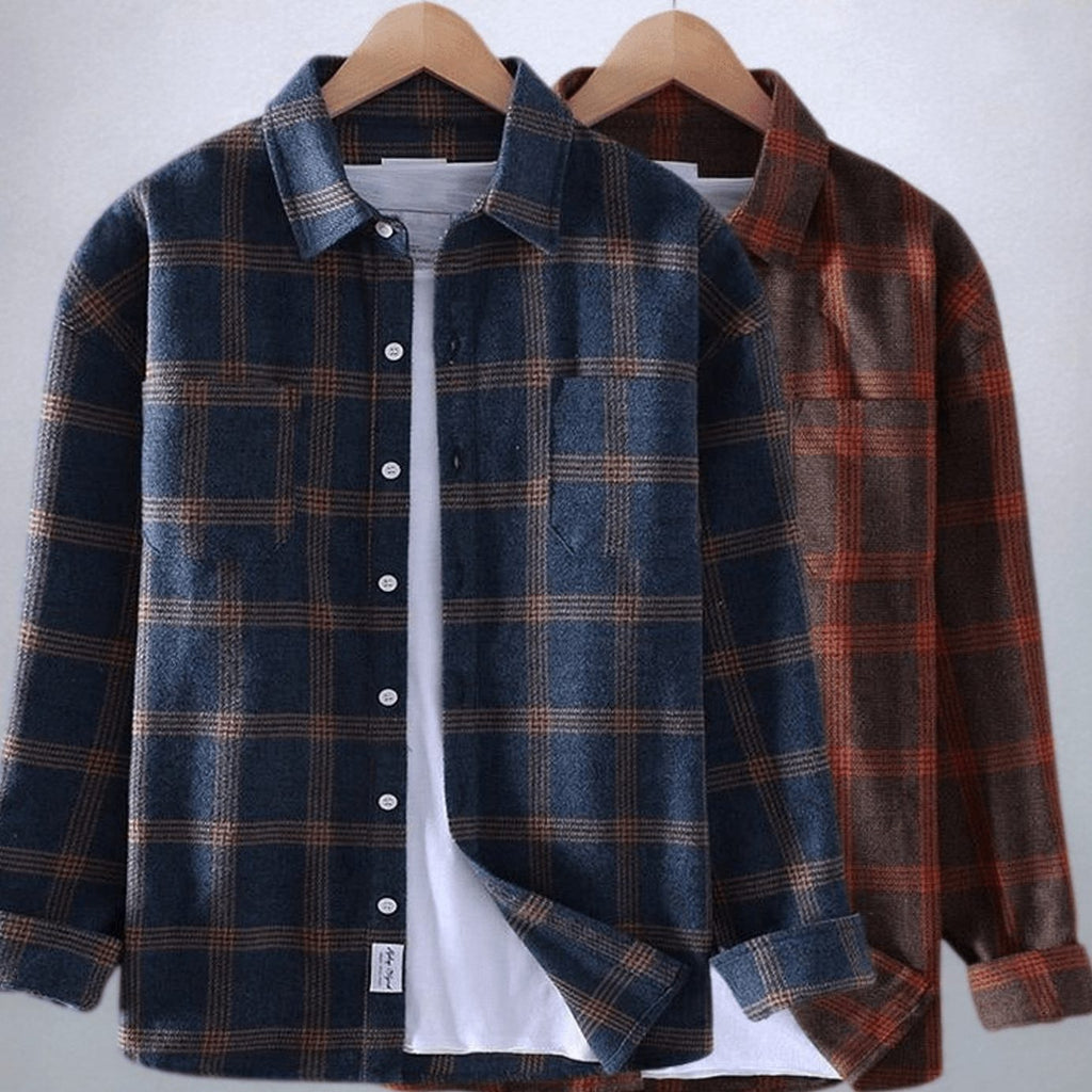 Mason | Men's Plaid Flannel Relaxed-Fit Long-Sleeve Button-Down Shirt