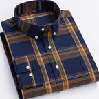 Matthew | Men's Plaid Long-Sleeve Button-Down Shirt