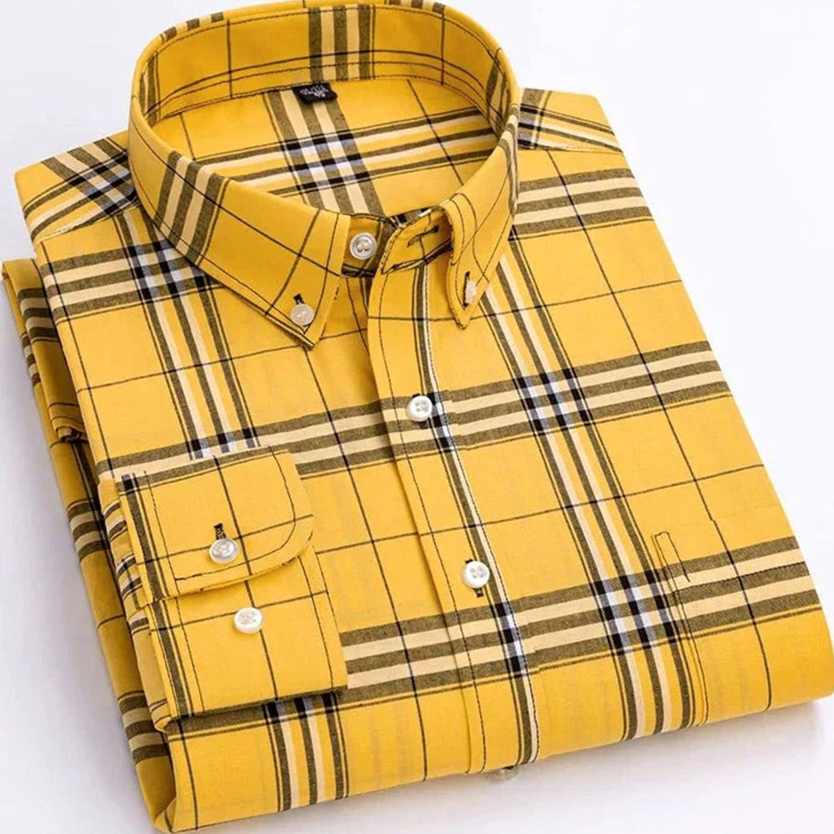 Matthew | Men's Plaid Long-Sleeve Button-Down Shirt