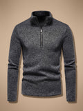 Mason | Men's Quarter-Zip Fine Knit Pullover Sweater Stand Collar Regular Fit