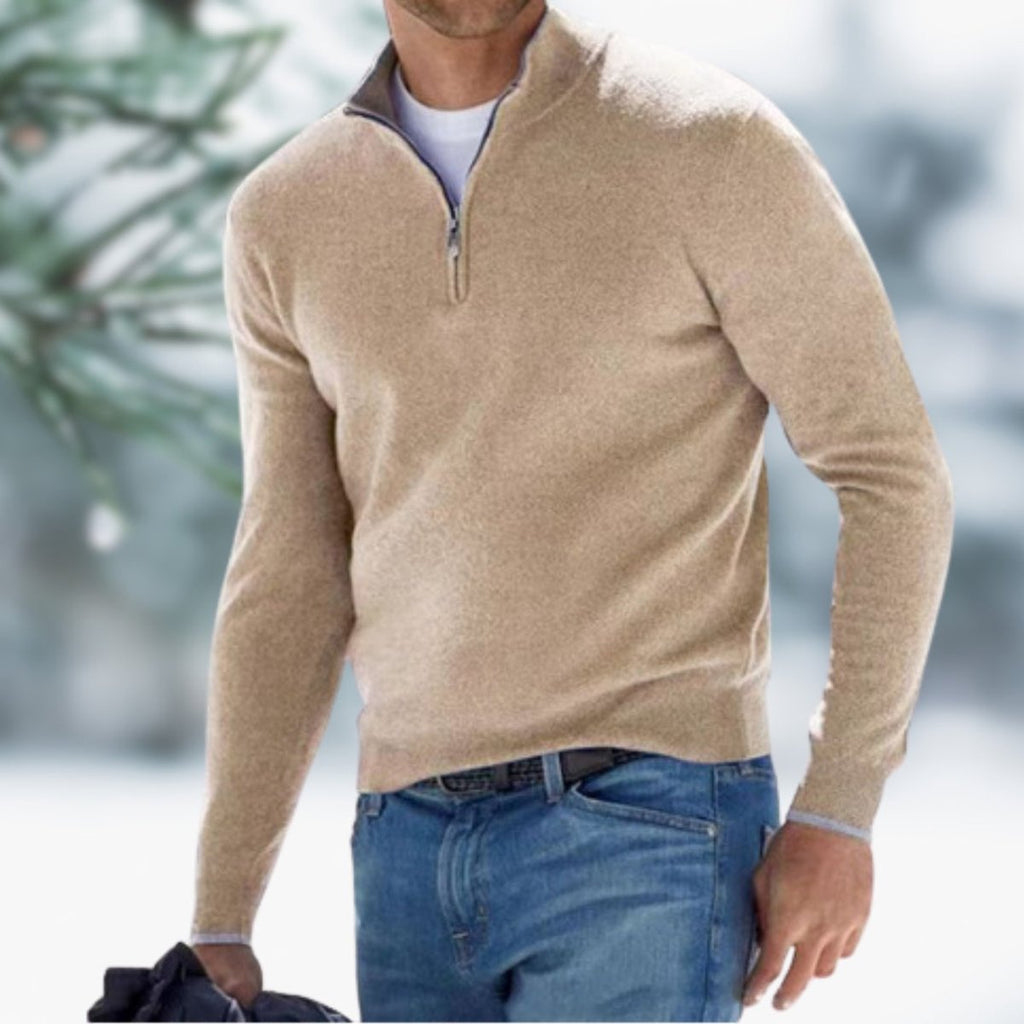 Aiden | Men's Quarter-Zip Soft Knit Sweater Pullover
