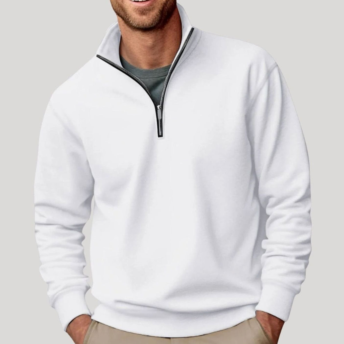Elijah | Men's Quarter-Zip Stand Collar Sweatshirt Relaxed Casual Pullover