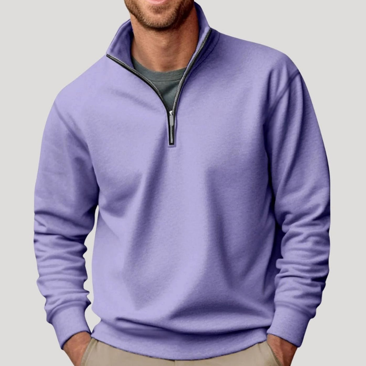 Elijah | Men's Quarter-Zip Stand Collar Sweatshirt Relaxed Casual Pullover