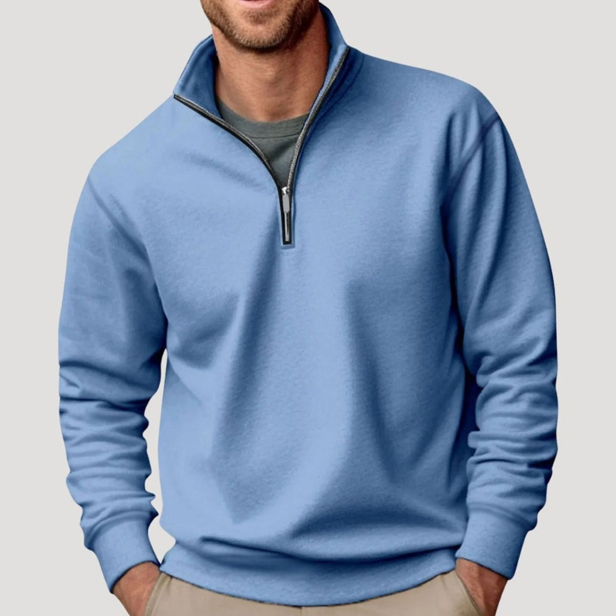 Elijah | Men's Quarter-Zip Stand Collar Sweatshirt Relaxed Casual Pullover