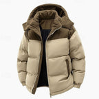 Ryan | Men's Quilted Hooded Puffer Jacket Two-Tone Corduroy Trim