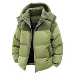 Ryan | Men's Quilted Hooded Puffer Jacket Two-Tone Corduroy Trim
