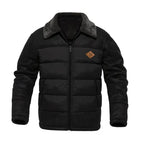 Caleb | Men's Quilted Jacket Faux Leather Sherpa-Collar Insulated Winter Coat