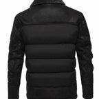 Caleb | Men's Quilted Jacket Faux Leather Sherpa-Collar Insulated Winter Coat