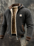 Ethan | Men's Quilted Jacket Fleece-Lined Hooded Full-Zip Sherpa Coat