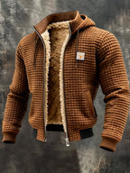 Ethan | Men's Quilted Jacket Fleece-Lined Hooded Full-Zip Sherpa Coat