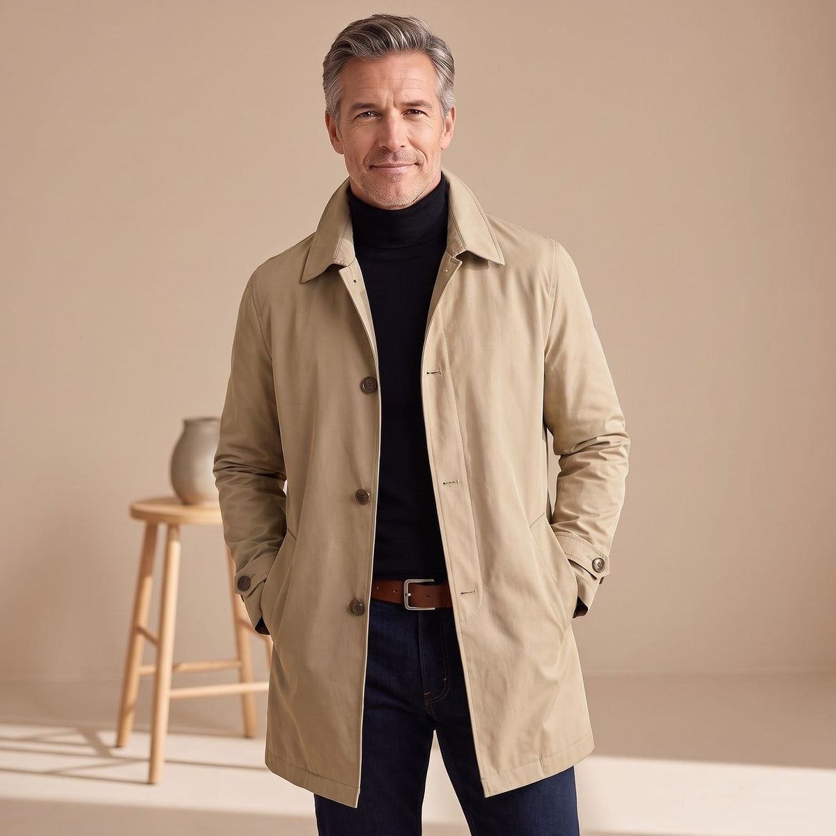 Jackson | Men's Regular-Fit Button-Front Weather-Resistant Trench Coat
