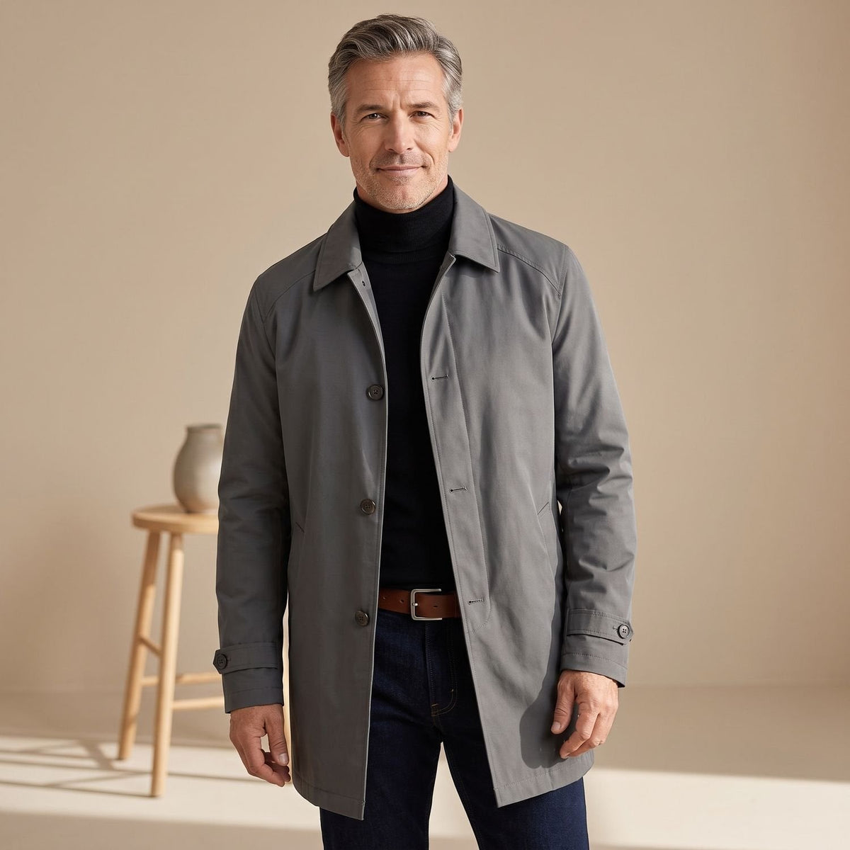 Jackson | Men's Regular-Fit Button-Front Weather-Resistant Trench Coat