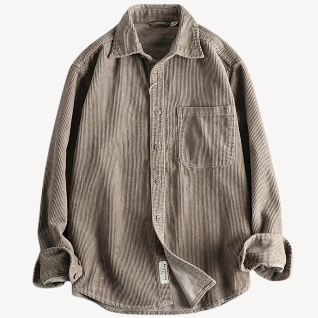Daniel | Men's Relaxed-Fit Corduroy Long Sleeve Shirt Chest Pocket
