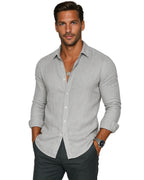 Mason | Men's Relaxed-Fit Lightweight Linen Long-Sleeve Button-Up Shirt