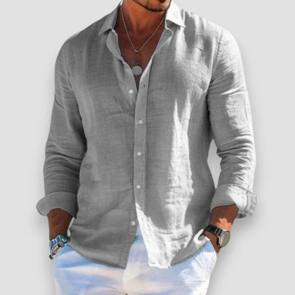 Mason | Men's Relaxed-Fit Lightweight Linen Long-Sleeve Button-Up Shirt