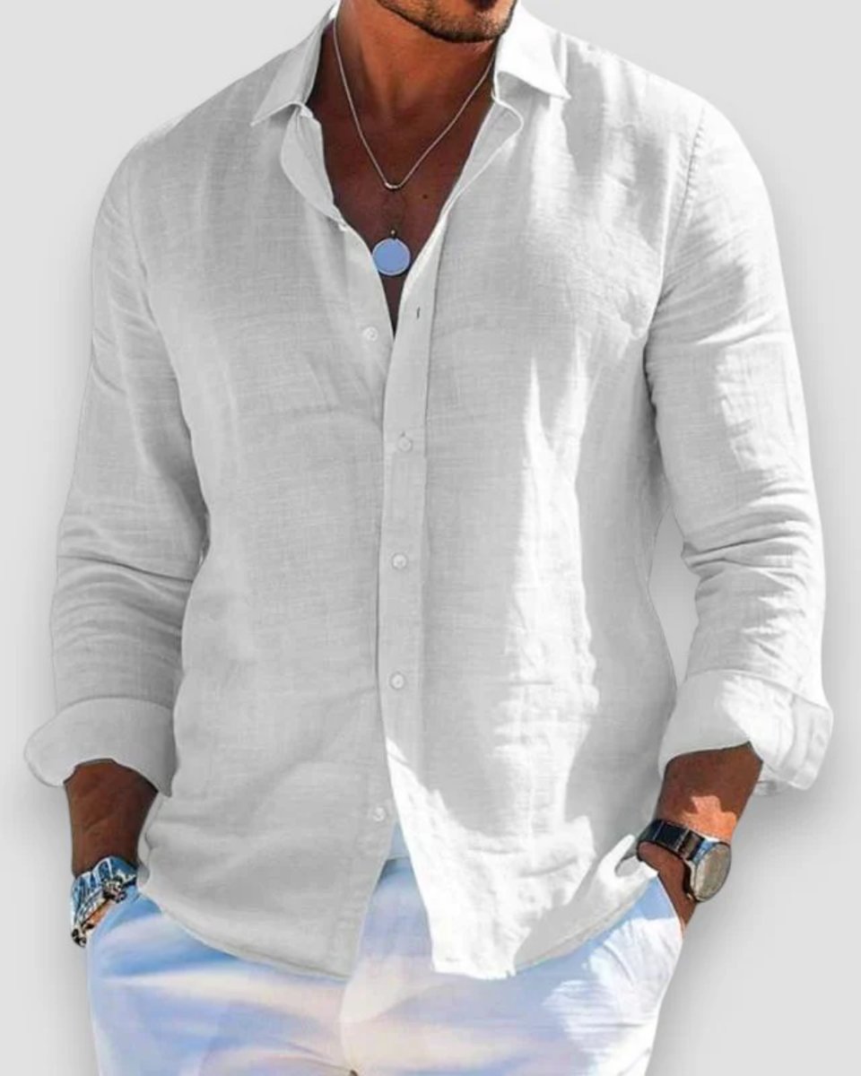 Mason | Men's Relaxed-Fit Lightweight Linen Long-Sleeve Button-Up Shirt