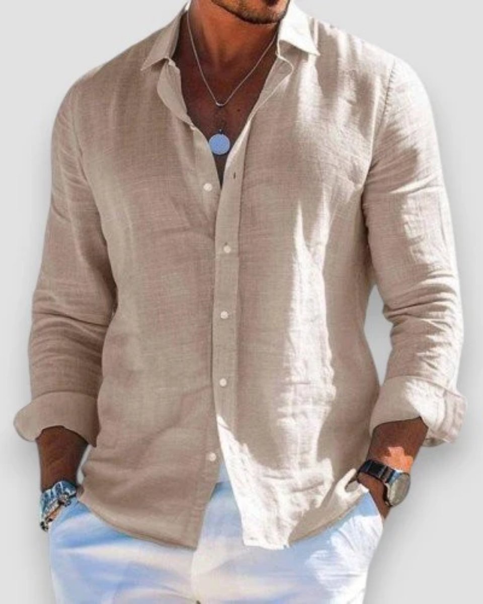Mason | Men's Relaxed-Fit Lightweight Linen Long-Sleeve Button-Up Shirt