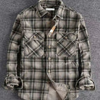 Benjamin | Men's Relaxed-Fit Plaid Corduroy Flannel Shirt Double Chest Pocket