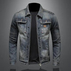 Lucas | Men's Retro Washed Denim Zip-Up Jacket Casual Outerwear Coat