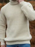 Lucas | Men's Ribbed Knit Turtleneck Sweater Regular Fit Pullover
