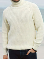 Lucas | Men's Ribbed Knit Turtleneck Sweater Regular Fit Pullover
