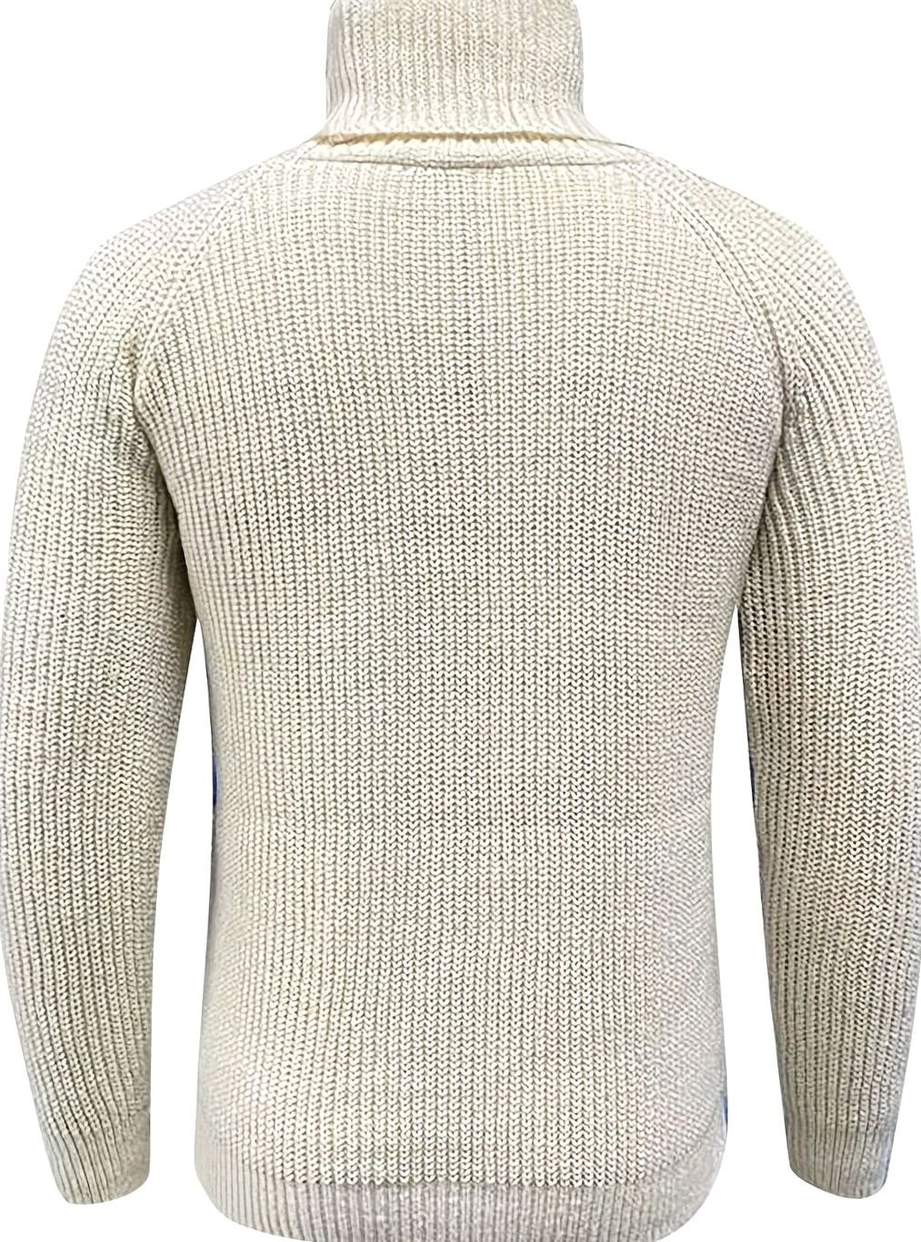 Lucas | Men's Ribbed Knit Turtleneck Sweater Regular Fit Pullover