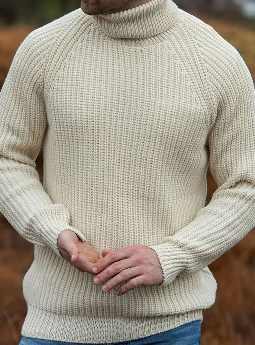 Lucas | Men's Ribbed Knit Turtleneck Sweater Regular Fit Pullover