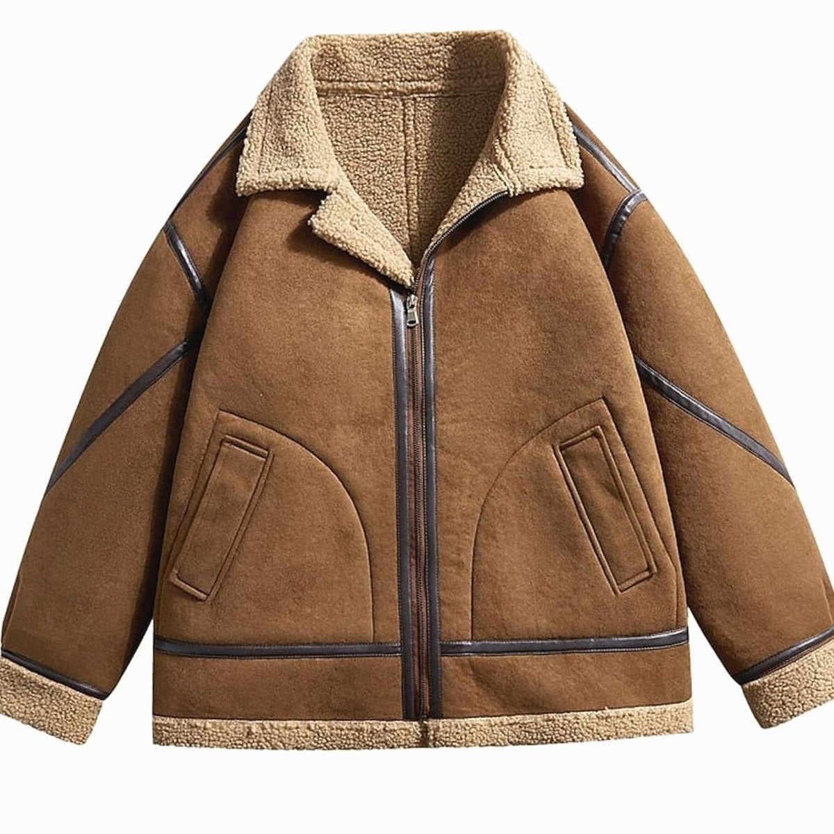 William | Men's Sherpa-Lined Aviator Bomber Jacket Full-Zip