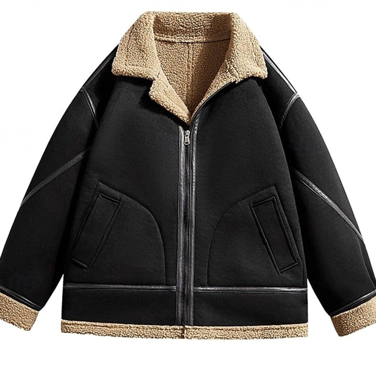 William | Men's Sherpa-Lined Aviator Bomber Jacket Full-Zip