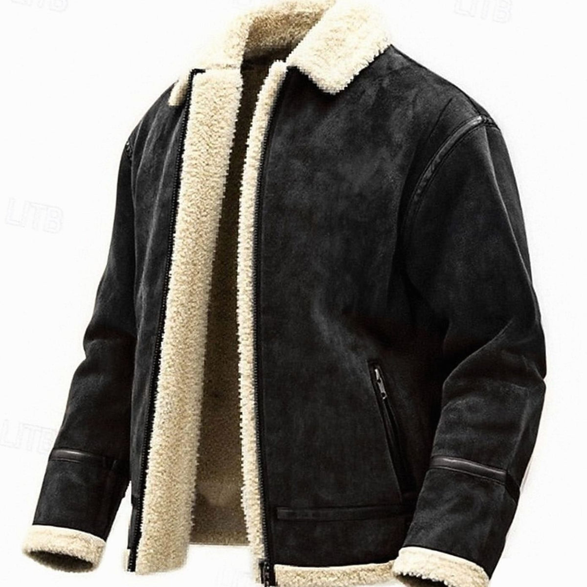 Aiden | Men's Sherpa-Lined Full-Zip Aviator Bomber Jacket