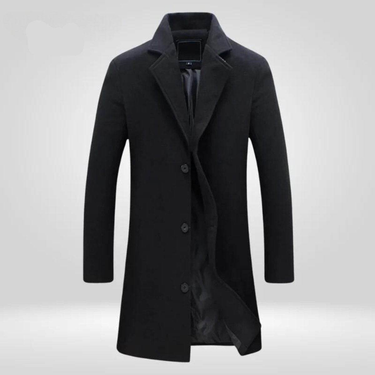 Lucas | Men's Single-Breasted Wool Coat Long Notch Lapel Overcoat