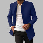 Alexander | Men's Slim-Fit Collarless Wool Coat Open-Front