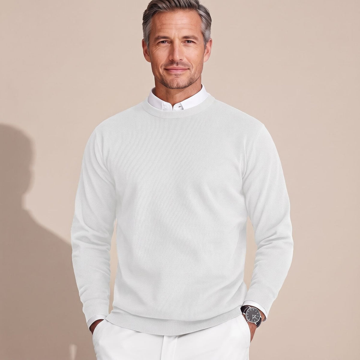 Nathan | Men's Slim-Fit Crew Neck Layering Sweater