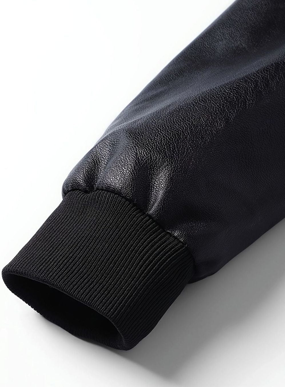 Nathan | Men's Slim-Fit Full-Zip Faux Leather Bomber Jacket