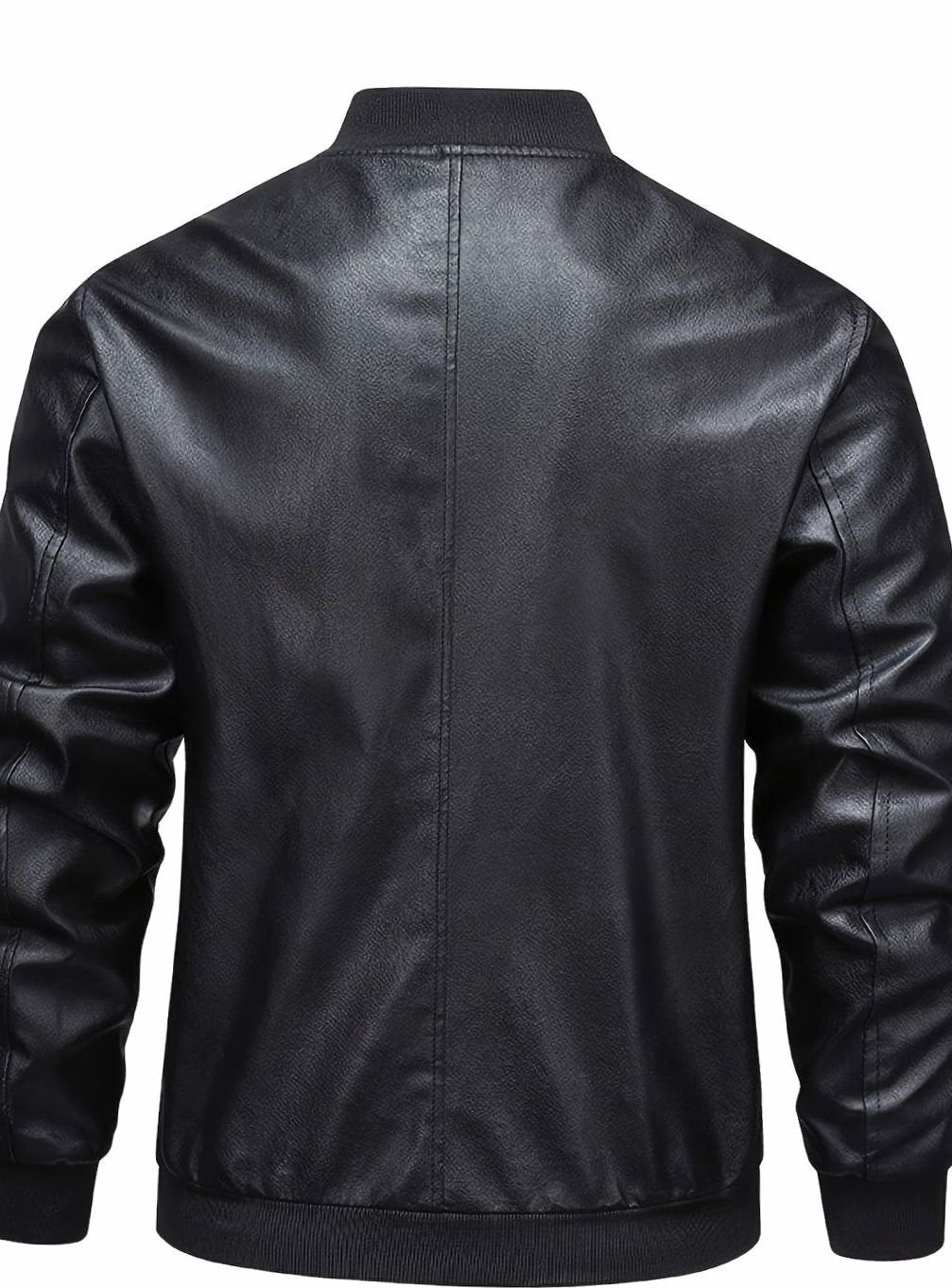 Nathan | Men's Slim-Fit Full-Zip Faux Leather Bomber Jacket