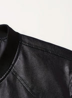 Nathan | Men's Slim-Fit Full-Zip Faux Leather Bomber Jacket