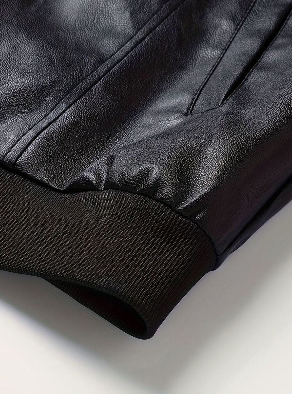 Nathan | Men's Slim-Fit Full-Zip Faux Leather Bomber Jacket
