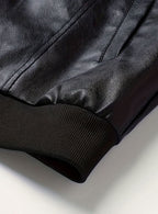 Nathan | Men's Slim-Fit Full-Zip Faux Leather Bomber Jacket